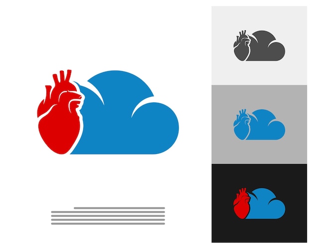 Szablon Wektor Logo Heart Cloud Kreatywne Koncepcje Projektowania Logo Ludzkiego Serca