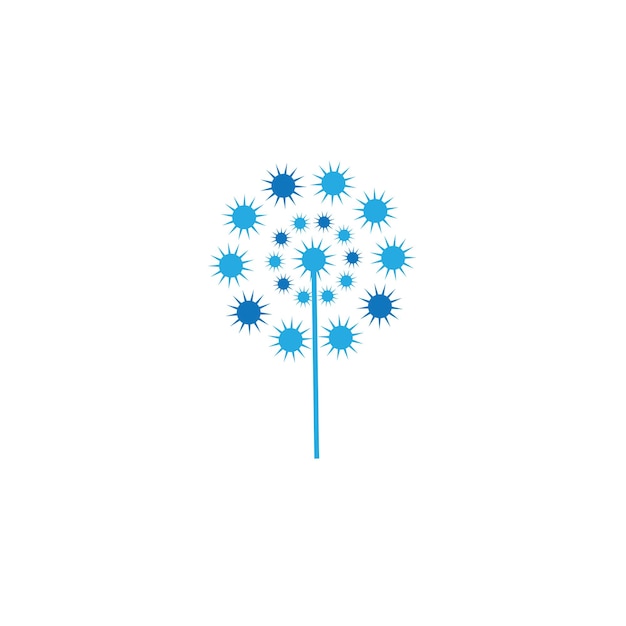 Szablon Wektor Logo Kwiat Mniszka