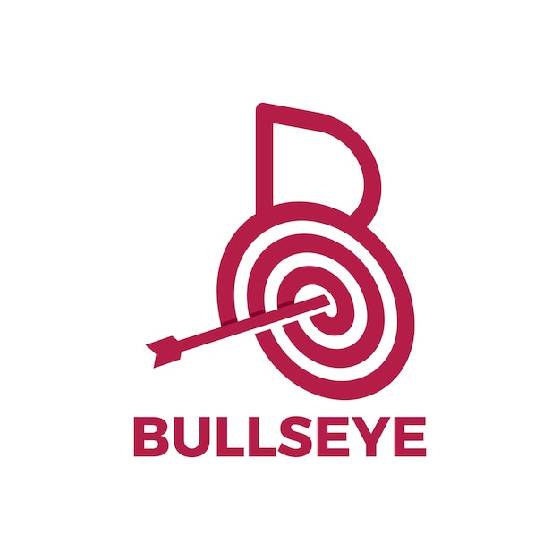 Szablon Wektor Logo Litery B Bullseye