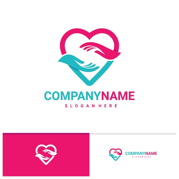 Szablon Wektor Logo Love Care Koncepcje Projektowania Logo Creative Care