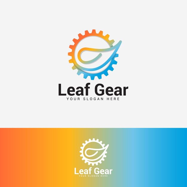 Szablon Wektor Projektu Logo Leaf Gear