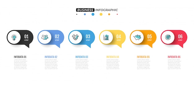 Szablon Wektora Infographic. Oś Czasu Z Opcją 6.