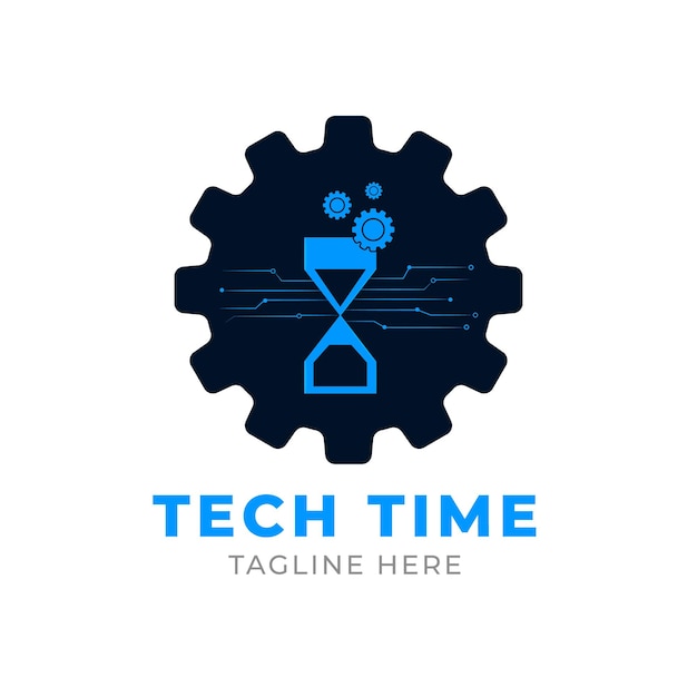 Szablon Wektora Projektu Logo Czasu Tech