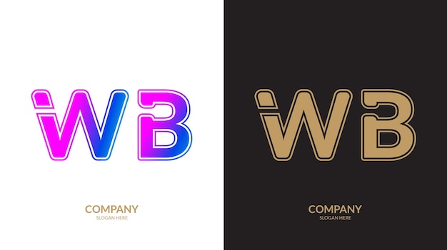 Plik wektorowy szablon wektorowy projektu logo litery wb