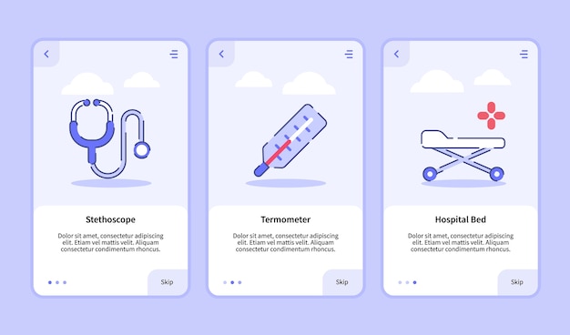 Szablon Wprowadzający Do Projektowania Aplikacji Mobilnych Interfejs Użytkownika Stetoskop Medyczny