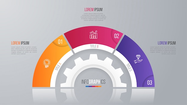 Szablon Wykresu Koło Wektor Dla Opcji Infografiki.