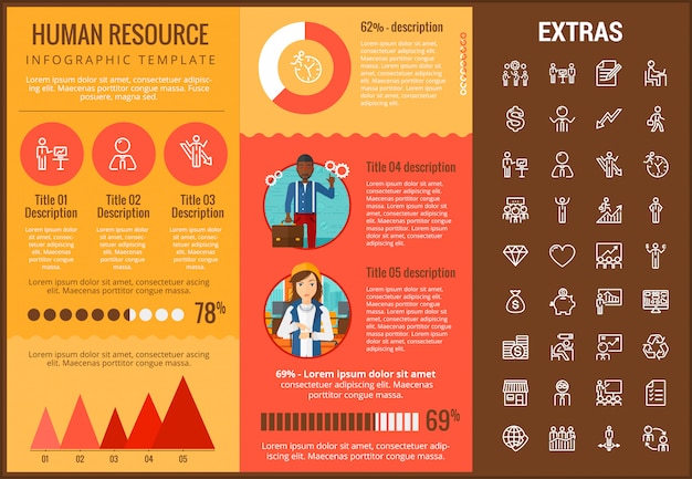 Szablon Zasobów Ludzkich Infographic Ikony I Zestaw