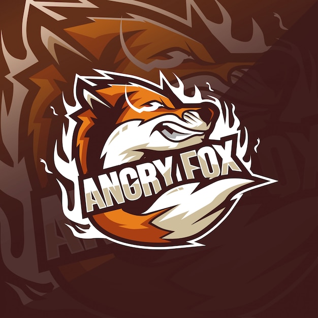 Szablony Logo Maskotka Angry Fox