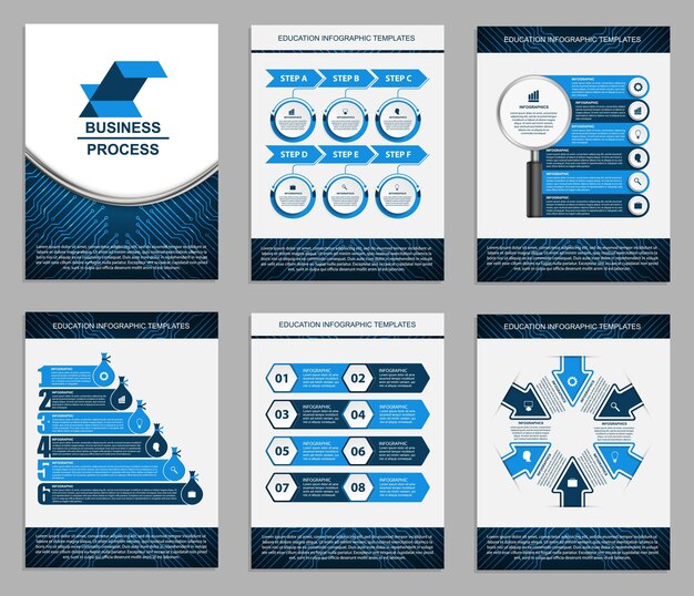 Plik wektorowy szablony prezentacji biznesowych nowoczesne elementy infografiki