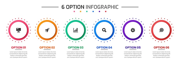 Plik wektorowy szablony projektów elementów infografiki z ikonami i 6 opcjami odpowiednimi dla diagramu procesu