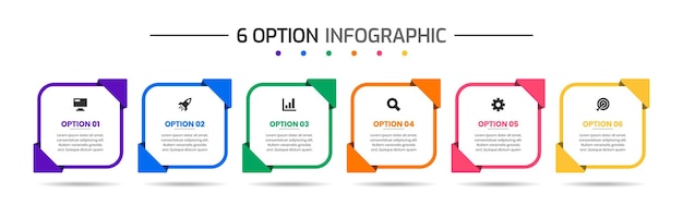 Szablony Projektów Elementów Infografiki Z Ikonami I 6 Opcjami