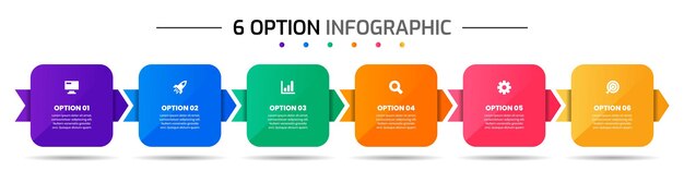 Szablony Projektów Elementów Infografiki Z Ikonami I 6 Opcjami