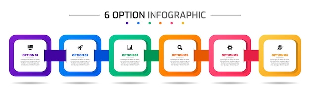 Szablony Projektów Elementów Infografiki Z Ikonami I 6 Opcjami