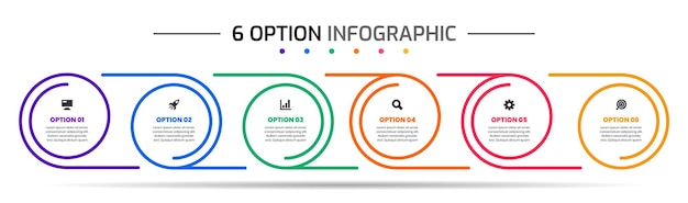 Szablony Projektów Elementów Infografiki Z Ikonami I 6 Opcjami