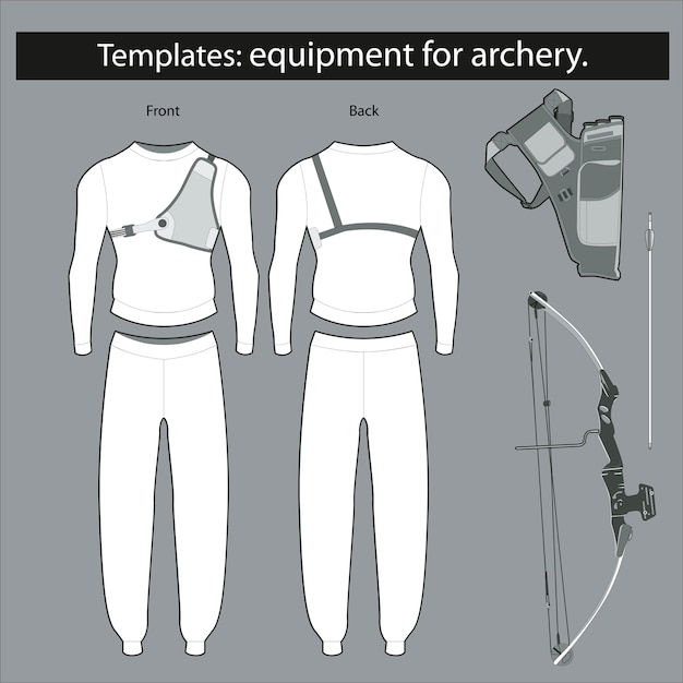 Plik wektorowy szablony: sprzęt do strzelania z łuku