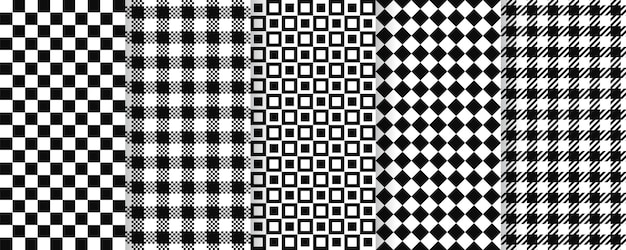 Szachy bezszwowy wzór Plaid kratkę kwadratowe tekstury Kratka pikselowa bawole tło tekstylne