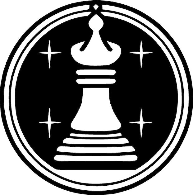 Plik wektorowy szachy czarno-białe ikona na białym tle ilustracji wektorowych
