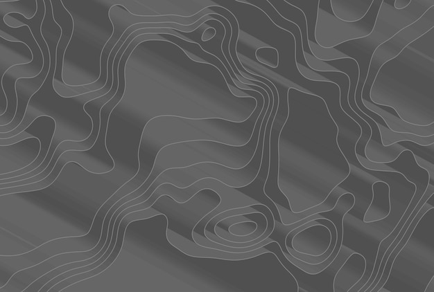 Szara kontur topograficzna mapa konturowa abstrakcyjny tech 3d tło