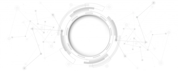 Szare białe Abstrakcyjna technologii tła z różnych elementów technologii Technologicznie komunikacji koncepcji innowacji tła