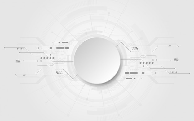 Szary biały Abstrakcyjne tło technologii z różnych elementów technologii