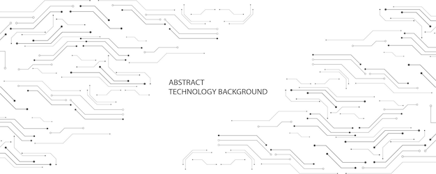 Szary I Biały Obraz Tła Technologii Projekt Linii Dla Połączeń Komunikacyjnych W Technologii Cyfrowej