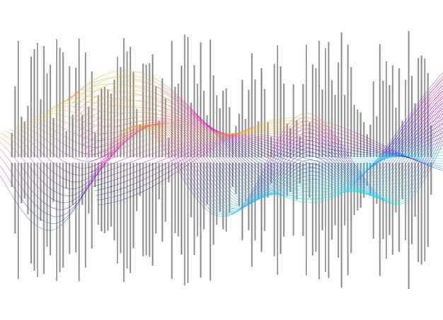 Plik wektorowy szary korektor izolowany na białym tle ilustracji wektorowych puls odtwarzacz muzyczny logo fali audio element projektu wektora plakat sygnału wizualizacji szablonu fali dźwiękowej ilustracja eps 10