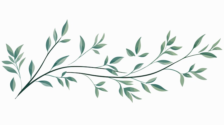 Wektor szczegółowa gałąź z ilustracją wektorową linii liści