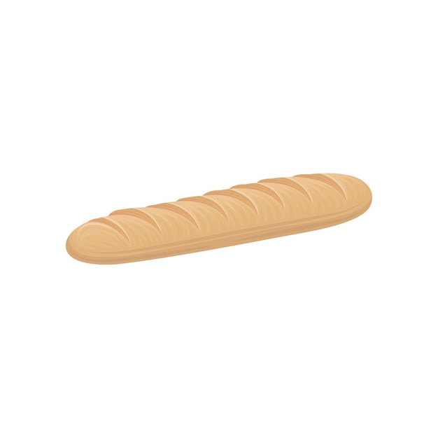Szczegółowa ikona francuskiej bagietki Świeżo upieczony biały chleb długi bochenek Element projektu dla menu lub piekarnia sklep Płaski obiekt wektorowy na białym tle