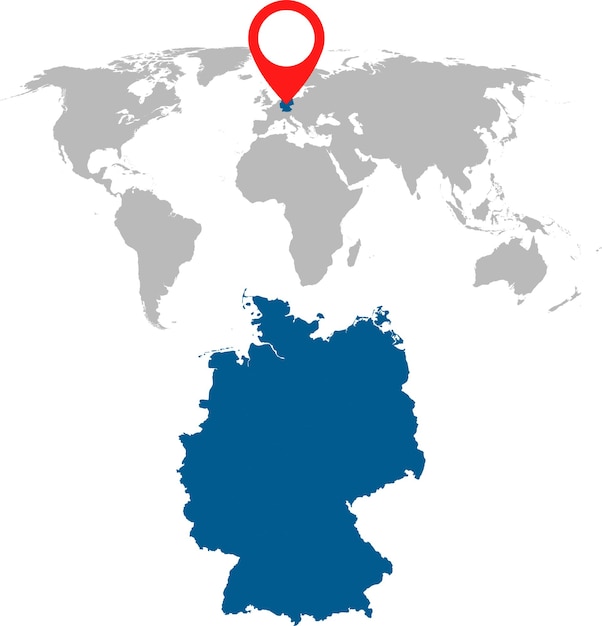 Szczegółowa Mapa Niemiec I Zestaw Nawigacji Mapy świata Płaska Ilustracja Wektorowa