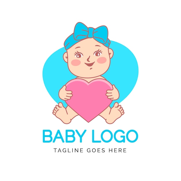 Plik wektorowy szczegółowe logo cute baby