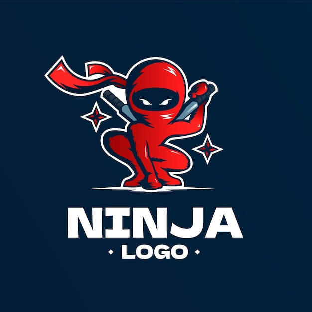 Szczegółowy Szablon Logo Ninja