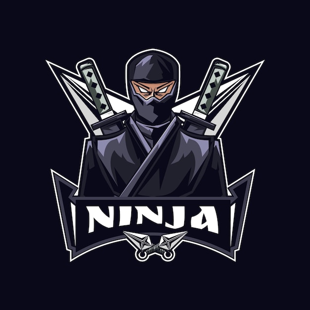 Szczegółowy Szablon Logo Ninja