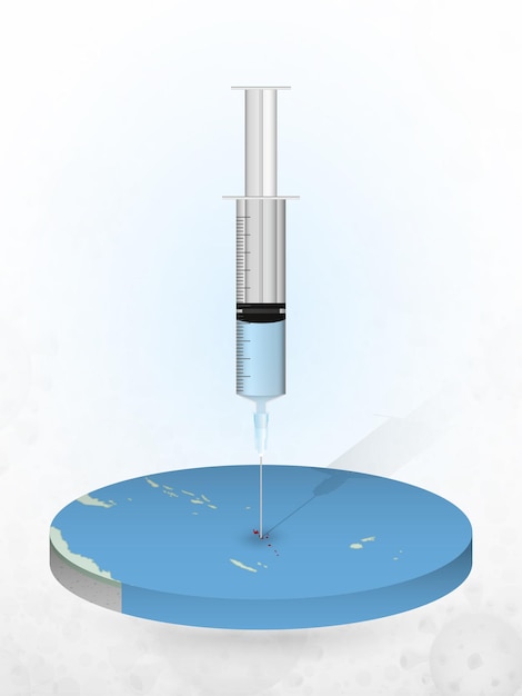Szczepienie Vanuatu, Wstrzyknięcie Strzykawki Do Mapy Vanuatu.