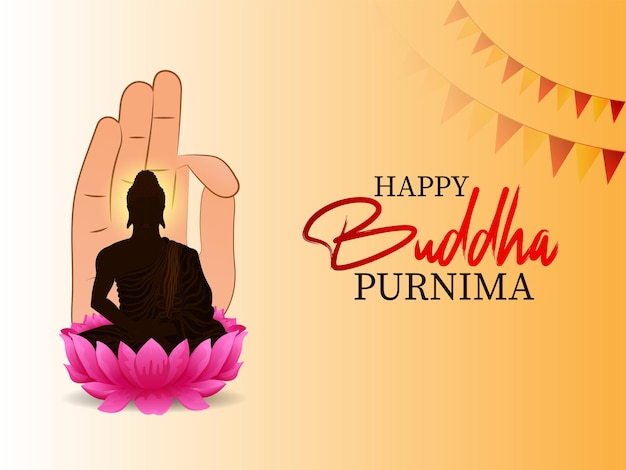Plik wektorowy szczęśliwa buddha purnima indyjska festiwalowa kartka powitalna