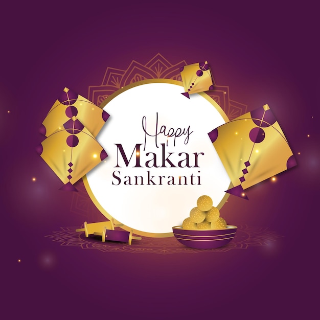 Szczęśliwa dekoracja uroczystości Makar Sankranti