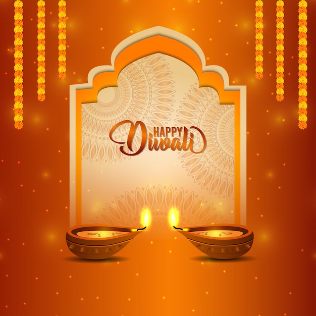 Szczęśliwa diwali kreatywna ilustracja wektorowa i tło