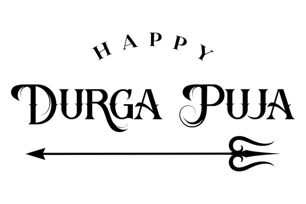 Szczęśliwa Durga Puja Literowanie Hinduskie święto Ilustracja Wektorowa