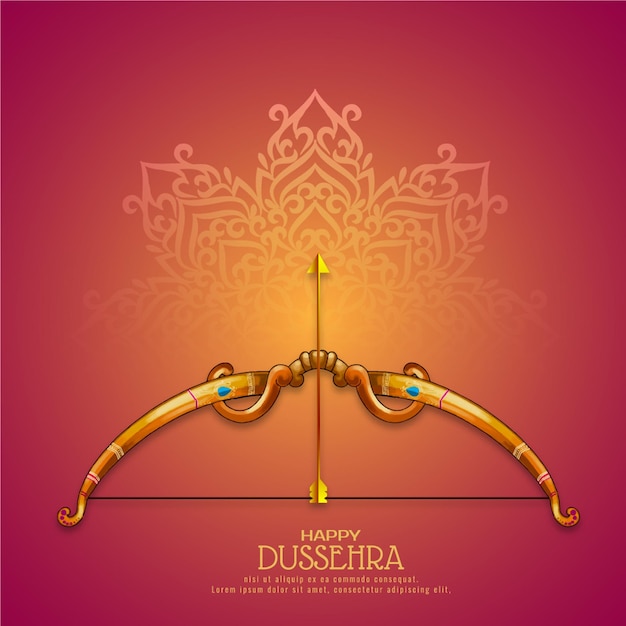 Szczęśliwa karta z okazji kulturalnego festiwalu hinduskiego Dussehra