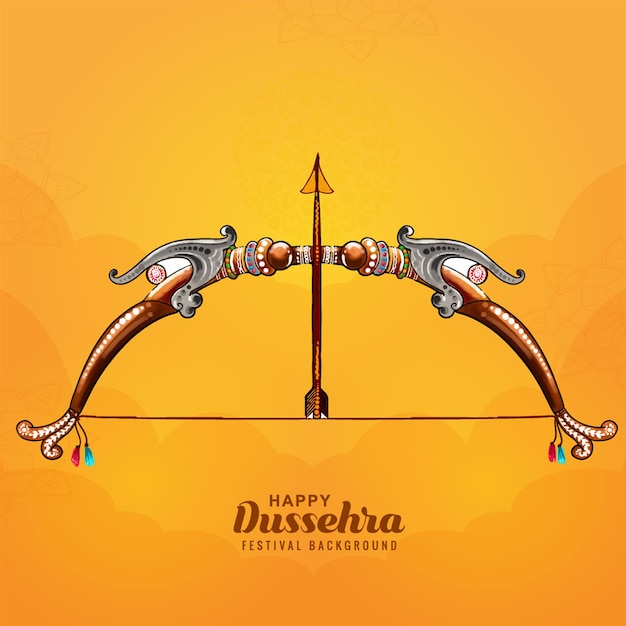 Szczęśliwa karta z okazji kulturalnego festiwalu hinduskiego Dussehra