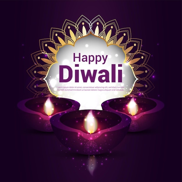 Szczęśliwa karta z okazji obchodów diwali festiwal światła