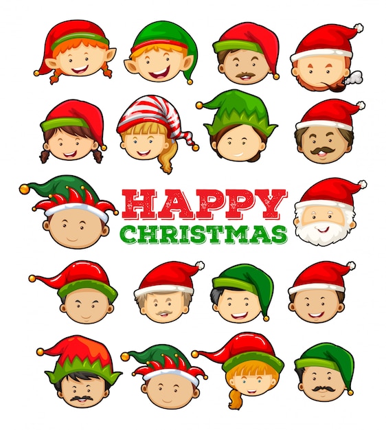 Plik wektorowy szczęśliwa kartka bożonarodzeniowa z elfem i santa