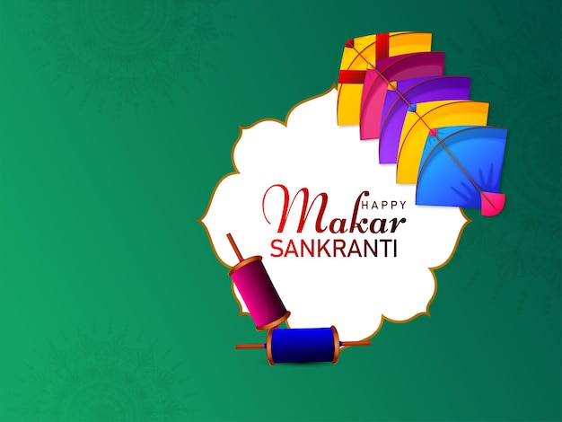 Szczęśliwa Makar Sankranti indyjska karta powitalna
