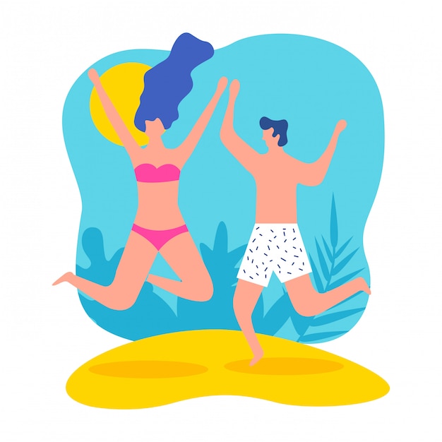 Szczęśliwa para na plaży