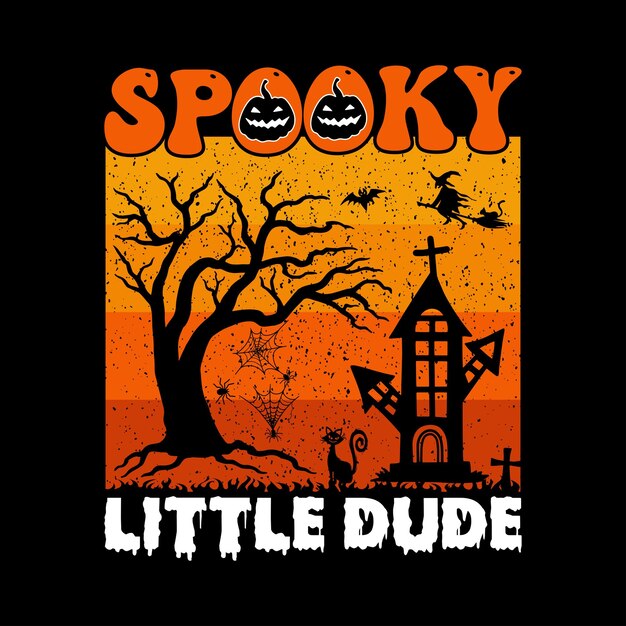 Szczęśliwa uroczystość Halloween z nocą i przerażającym zamkiem Szczęśliwy projekt koszulki wektorowej Halloween