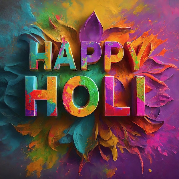 Szczęśliwa uroczystość Holi Kolorowy festiwal Holi tło Szczęśliwe święto Holi Kolorowe Holi