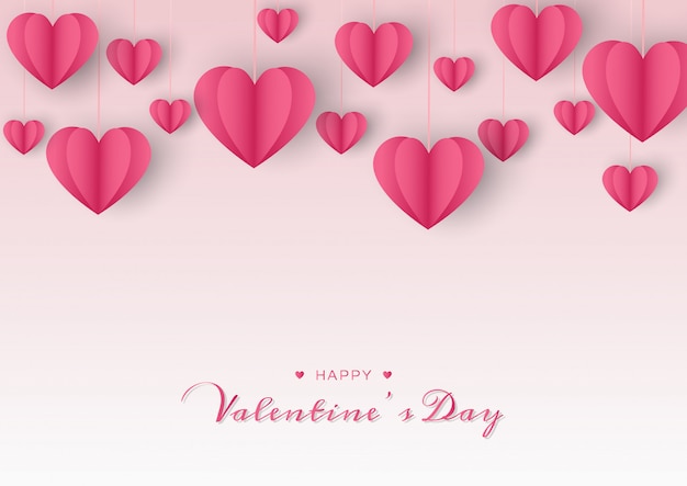 Plik wektorowy szczęśliwa valentines dzień karta z papierowym sercem
