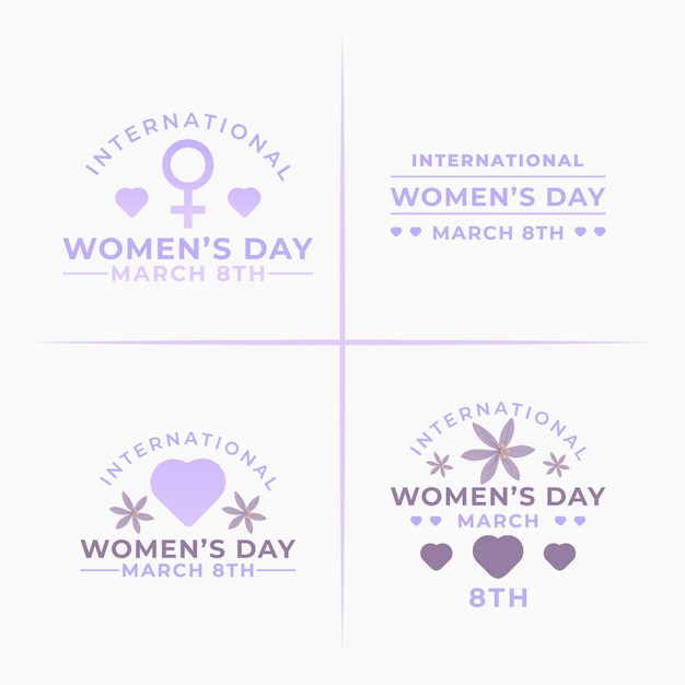 Szczęśliwe Dni Kobiet Odznaki Projekt Logo Ikona Płaska Konstrukcja Naklejki Element Wektorowy