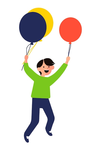Plik wektorowy szczęśliwe dzieci z balonami wektor ilustracja eps10