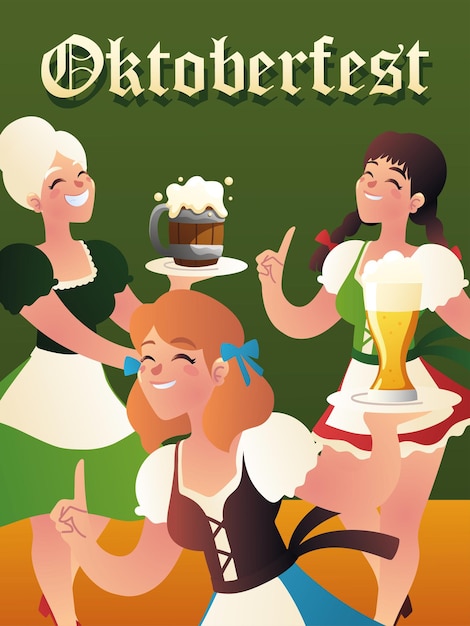 Szczęśliwe Kobiety Z Oktoberfest