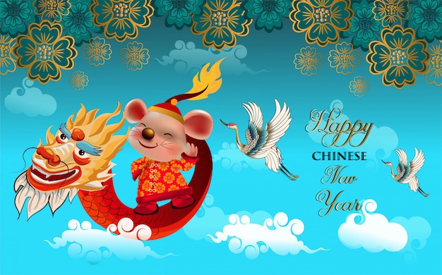 Szczęśliwego chińskiego nowego roku z chińskim lwem